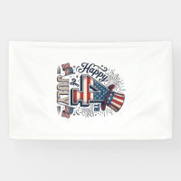 Chapeau patriotique vintage Happy 4 juillet vecteu