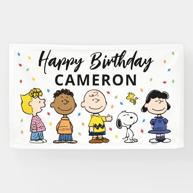 Banderoles Charlie Brown et Gang Confetti (Horizontal)