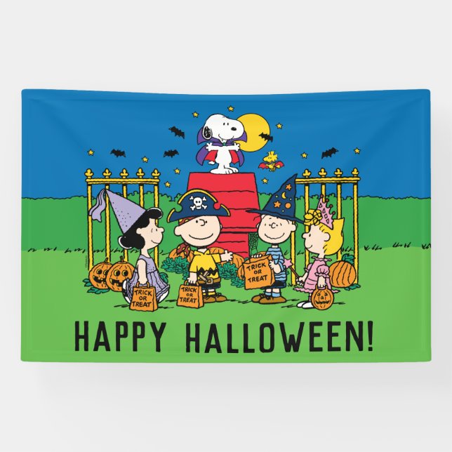 Banderoles Charlie Brown et Gang Halloween (Horizontal)