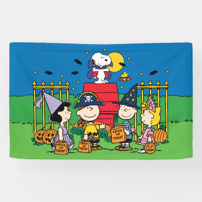 Banderoles Charlie Brown et Gang Halloween (Horizontal)