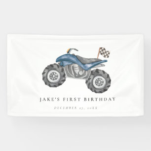 Banderoles Charming Blue Quad Bike Anniversaire