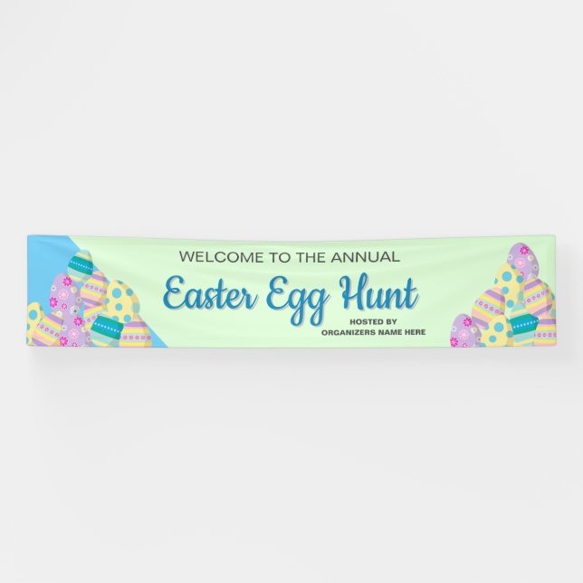 Banderoles Chasse annuelle personnalisée aux oeufs de Pâques (Horizontal)