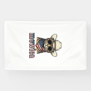 Banderoles Chat Cowboy Patriotique Mewica Design Vectoriel Vi