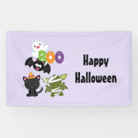 Chat de Cute Halloween, bat, mummy et ghost
