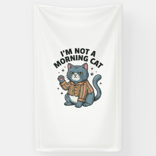 Banderoles Chat du matin Gravure vintage T-shirt de chat drôl