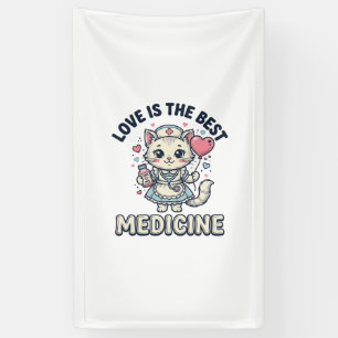 Banderoles Chat infirmière mignonne L'amour est la meilleure