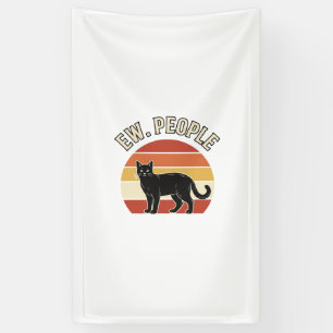 Banderoles Chat Noir Drôle Ew Personnes Design Rétro Vintage_
