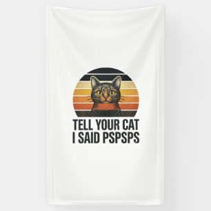 Banderoles Chat noir drôle Pspsps Design vintage coucher de s