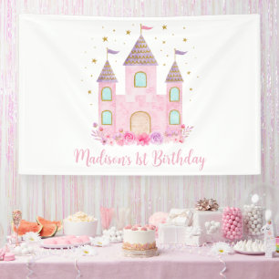 Banderoles Château de Princesse Pink Or moderne Anniversaire