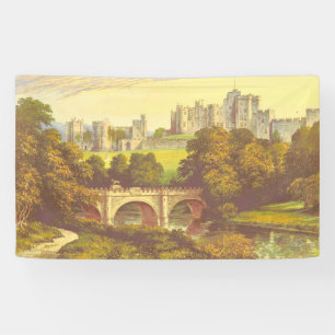 Banderoles Château Fairytale vintage illustration arrière-pla