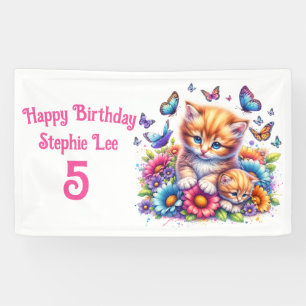 Banderoles Chatons, papillons et fleurs