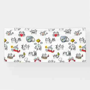 Banderoles Chats amusants, lait et magie.