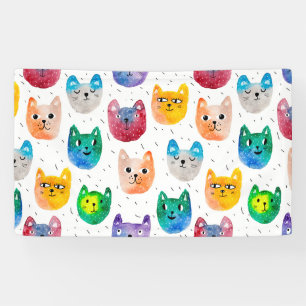 Banderoles Chats aquarelles et amis