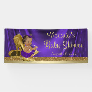 Banderoles Chaussure à talon haut en or violet Fille ethnique