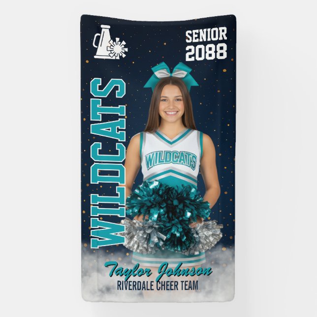 Banderoles Cheer Team Custom Sports Photo Senior Cheerleading (Verticale)