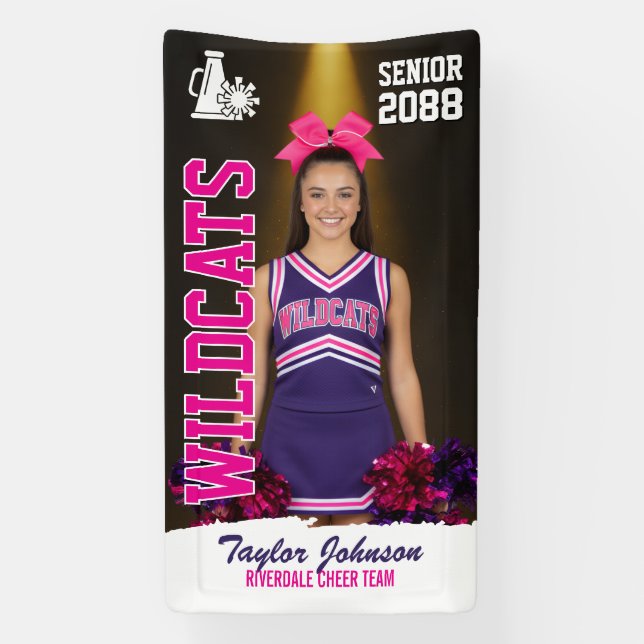 Banderoles Cheerleading Senior Cheer Team Custom Sports Photo (Verticale)