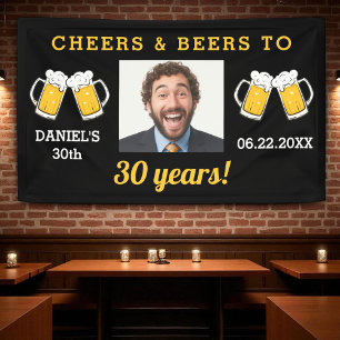 Banderoles Cheers & Bières 30 ans Jalon Anniversaire Photo