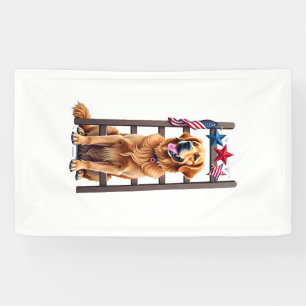 Banderoles Chemise à étoiles patriotiques Golden Retriever