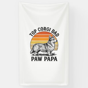 Banderoles Chemise Corgi Papa Vintage Sunset Chien Papa Cadea