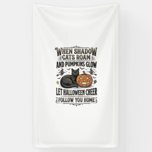 Banderoles Chemise de chat noir Halloween Gravure de citrouil
