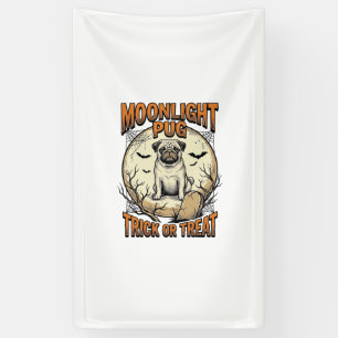 Banderoles Chemise de Halloween pour Pug avec Lune de gravure