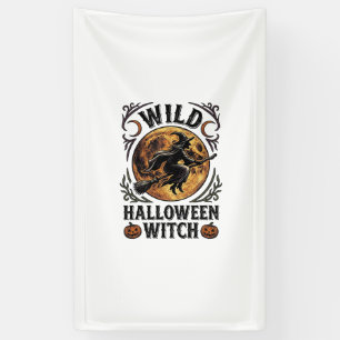 Banderoles Chemise de sorcière Halloween Balai vintage graphi