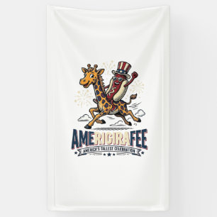 Banderoles Chemise drôle Amerigiraffee patriotique girafe hot