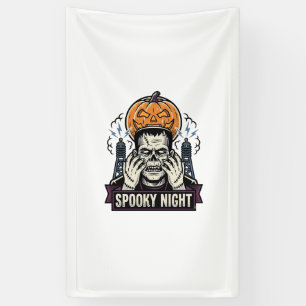 Banderoles Chemise Halloween Monstre avec Gravure de Lune de 