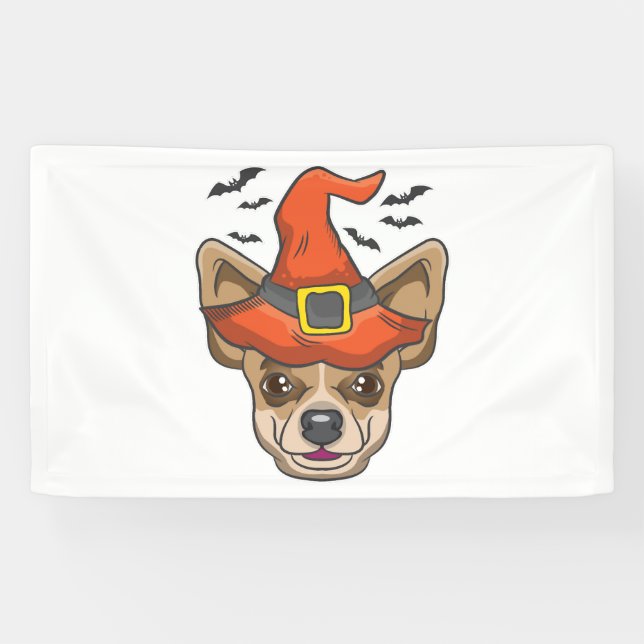 Banderoles Chemise Halloween sorcière Chihuahua costume cadea (Horizontal)