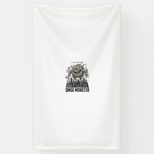 Banderoles Chemise Monstre de Smog Gravure Vintage Éco Averti