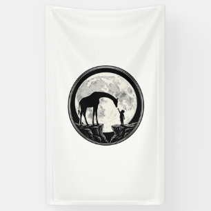 Banderoles Chemise silhouette de girafe et d'enfant sous la l