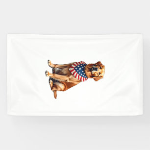 Banderoles Chemise Vintage Classique Patriotique Golden Retri