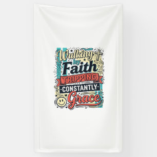 Banderoles Chemise vintage de marche par la foi sauvée par la