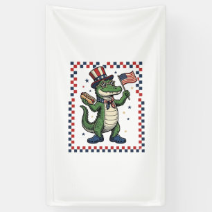 Banderoles Chemise Vintage Drapeau De Hot Dog Patriote Alliga