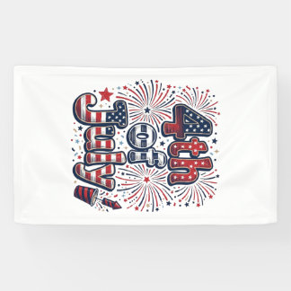 Banderoles Chemise vintage feux d'artifice patriotique du 4 j