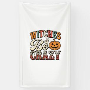 Banderoles Chemises de Halloween vintage Witches Be Crazy Des