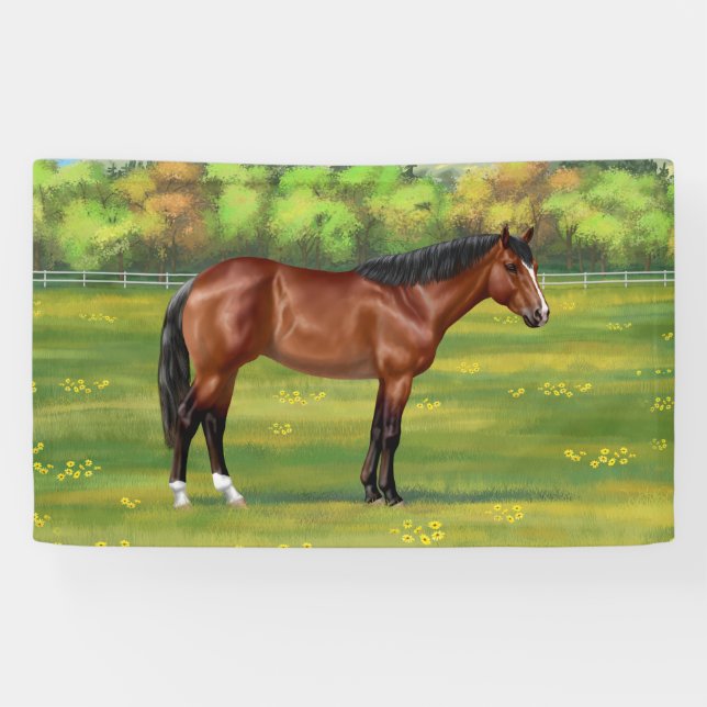 Banderoles Cheval Brown Bay Quarter (Horizontal)