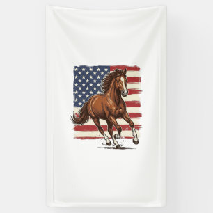 Banderoles Cheval Patriotique Vintage Création Vectorielle We