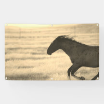 CHEVAUX SAUVAGES D'UTAH BANNER AVEC GROMMET