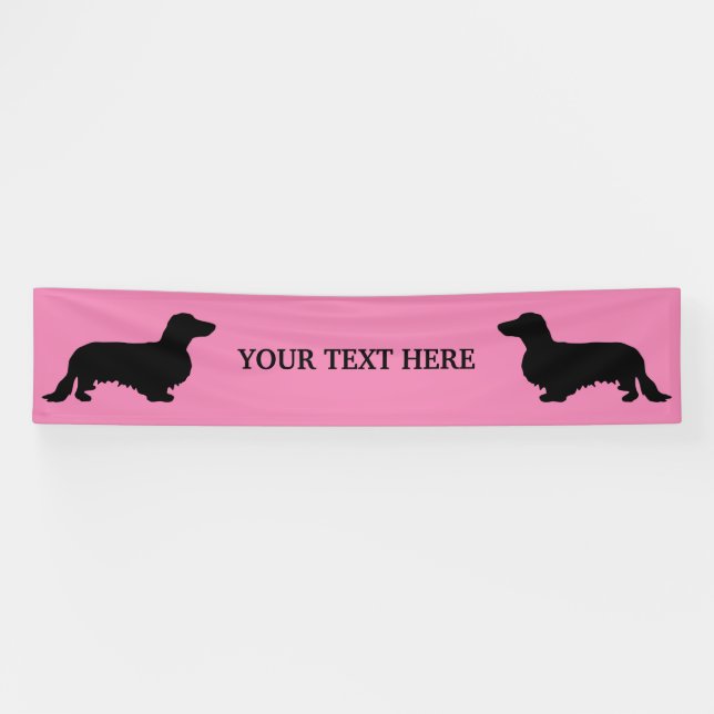 Banderoles Cheveux longs Dachshund - Silhouette 1 (Horizontal)