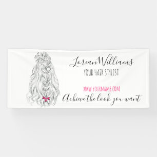 Banderoles cheveux longs ondulés avec un arc Hairstyling marq