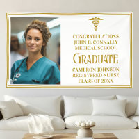 Chic Gold Médicale School Photo Graduation Party
