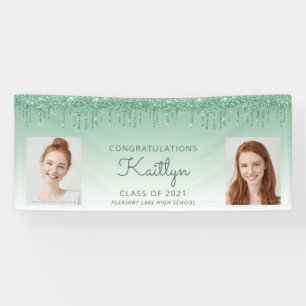 Banderoles Chic Green Parties scintillant Drift Deux Diplôme 