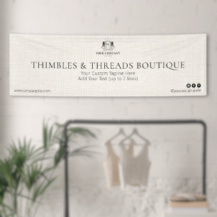 Banderoles Chic Linen Élégant Logo d'entreprise Evénement Mar