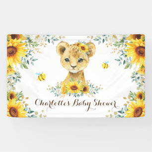 Banderoles Chic Lionceau au Tournesol d'Été et Abeilles Baby