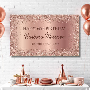 Banderoles Chic Rose Gold Foil Parties scintillant 60e Annive