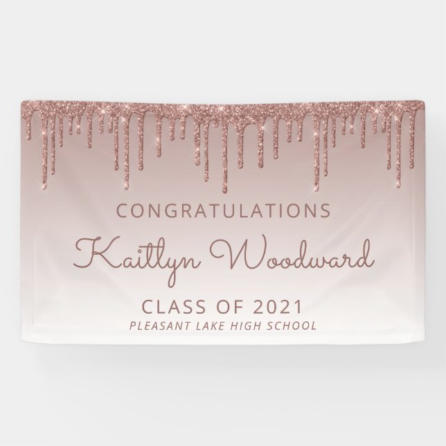 Banderoles Chic Rose Gold Parties scintillant Dérivé (Horizontal)