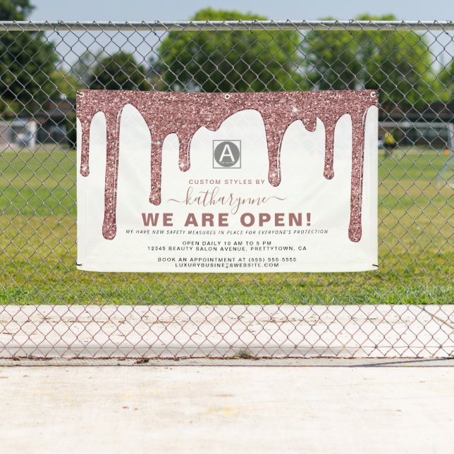 Banderoles Chic Rose Gold  Parties scintillant Drives Busines (En situation)