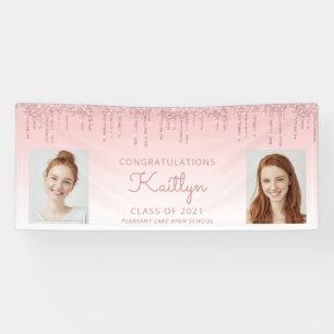 Banderoles Chic Rose Parties scintillant Drift Deux Diplôme P