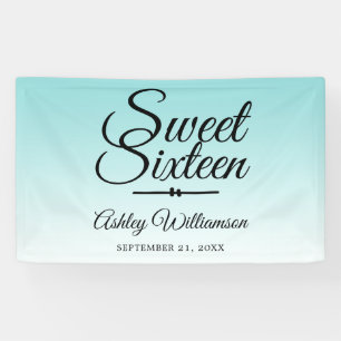 Banderoles Chic Tropical Blue Ombre Sweet 16 16e anniversaire